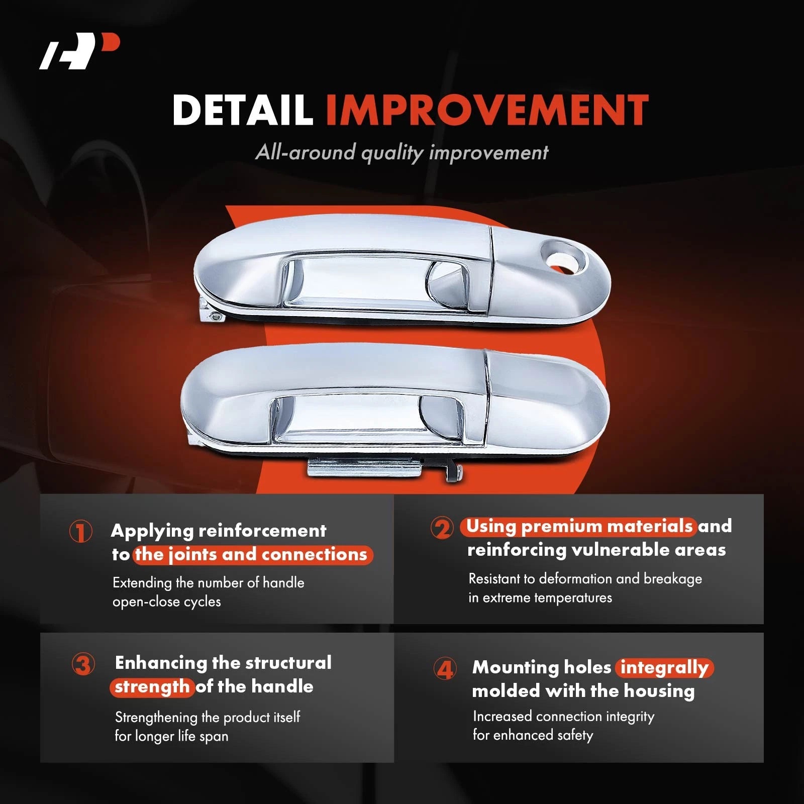 2X Front Exterior Door Handle for Ford Explorer (2002-2008)