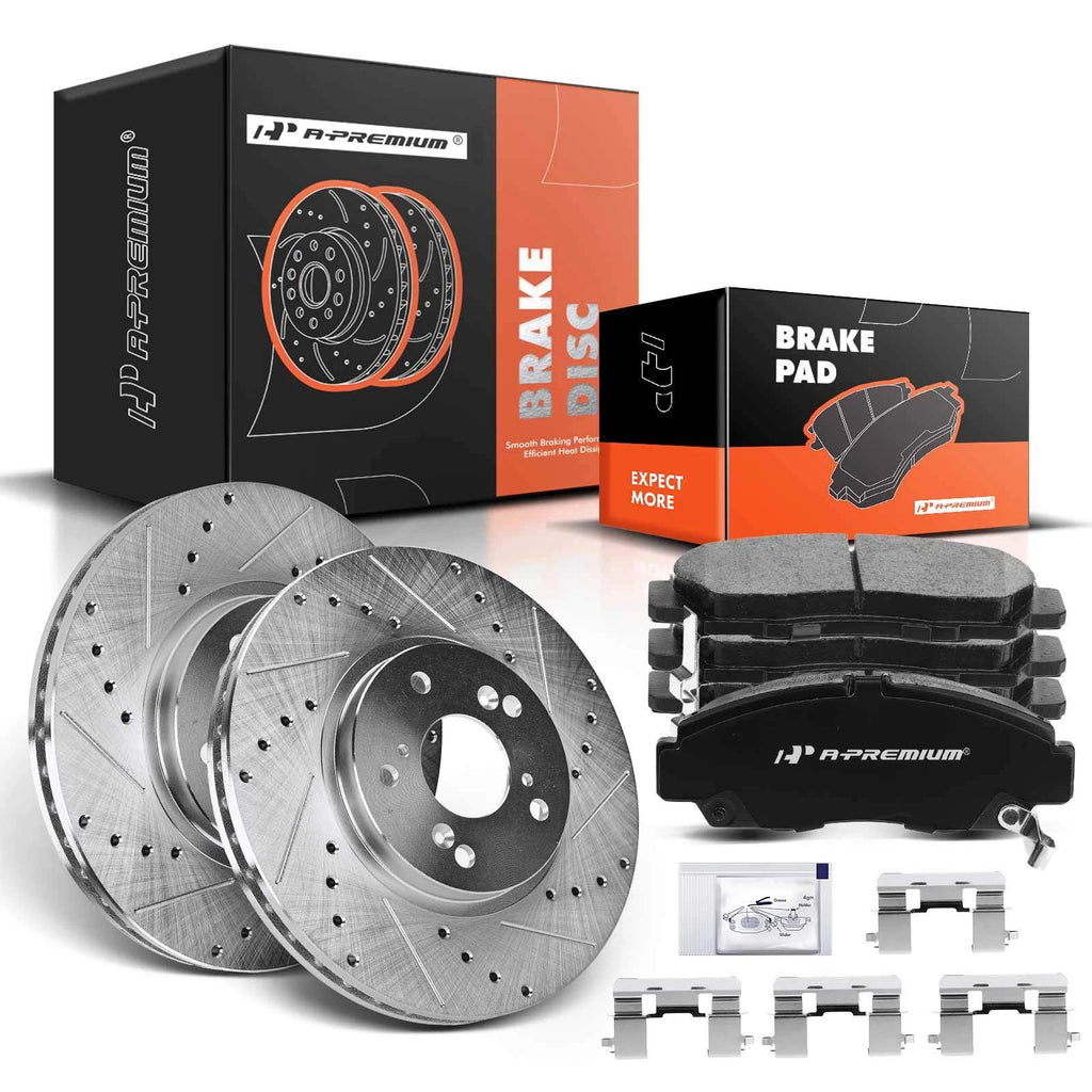 Front Drilled Rotors & Ceramic Brake Pads for Honda Accord (2003–2011)