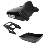 Black Chopped Trunk Luggage Backrest Mount Rack for Harley Touring (2014–2026)