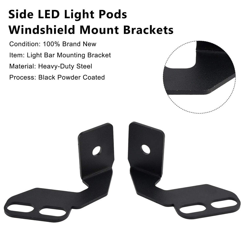 Side LED Light Pods Windshield Mount Brackets for Kawasaki Teryx (2008–2023)