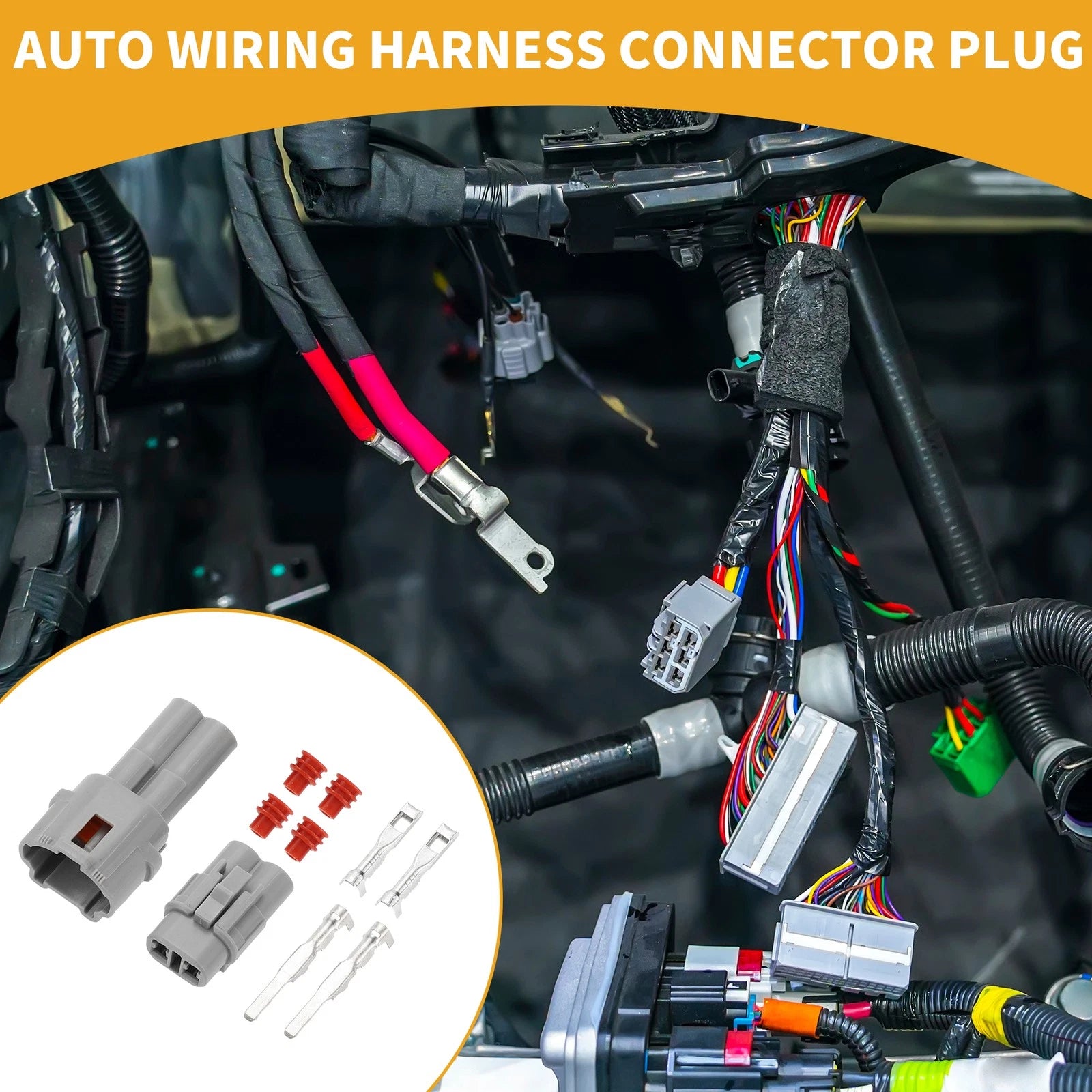 2 Pin Auto Wiring Harness Connector Plug for Honda (1 Set)
