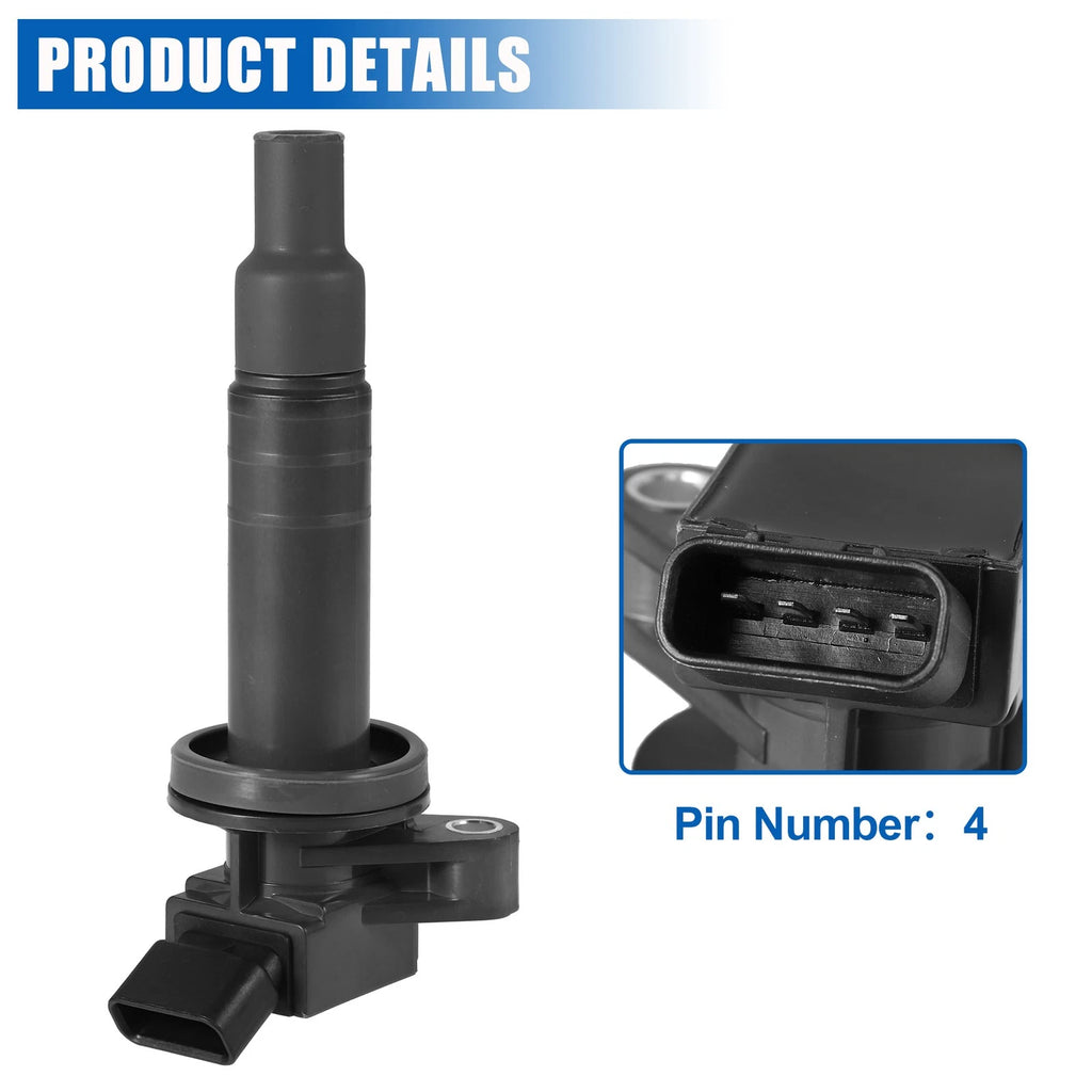 Set of 4 Ignition Coils for Toyota Corolla 1.8L (2000–2008) UF-247 UF-315 C1249