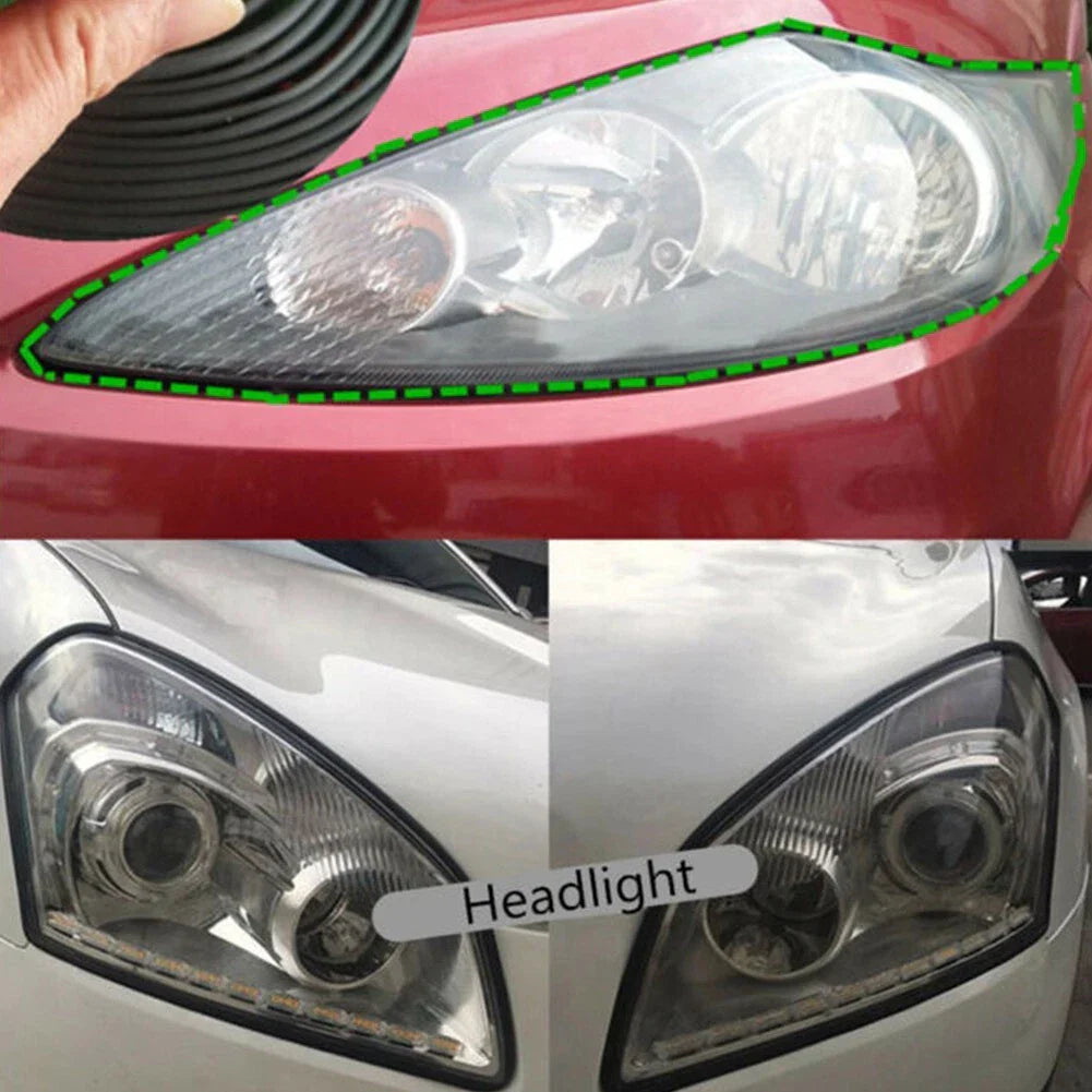 5M Slanted T Shape Car Trim Seal Strips Weatherstrip Headlight Bumper Lip Insert