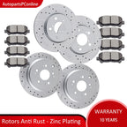 Drilled Slotted Rotors & Ceramic Pads for Honda Odyssey (YYYY–YYYY)