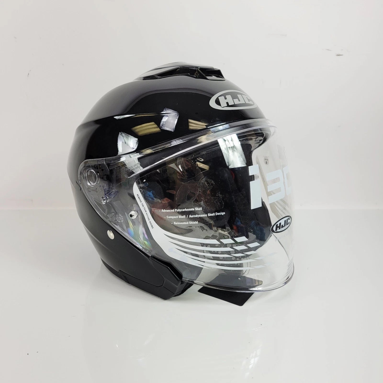 HJC i30 Open Face Helmet Gloss Black Size Small for Unisex (2023)