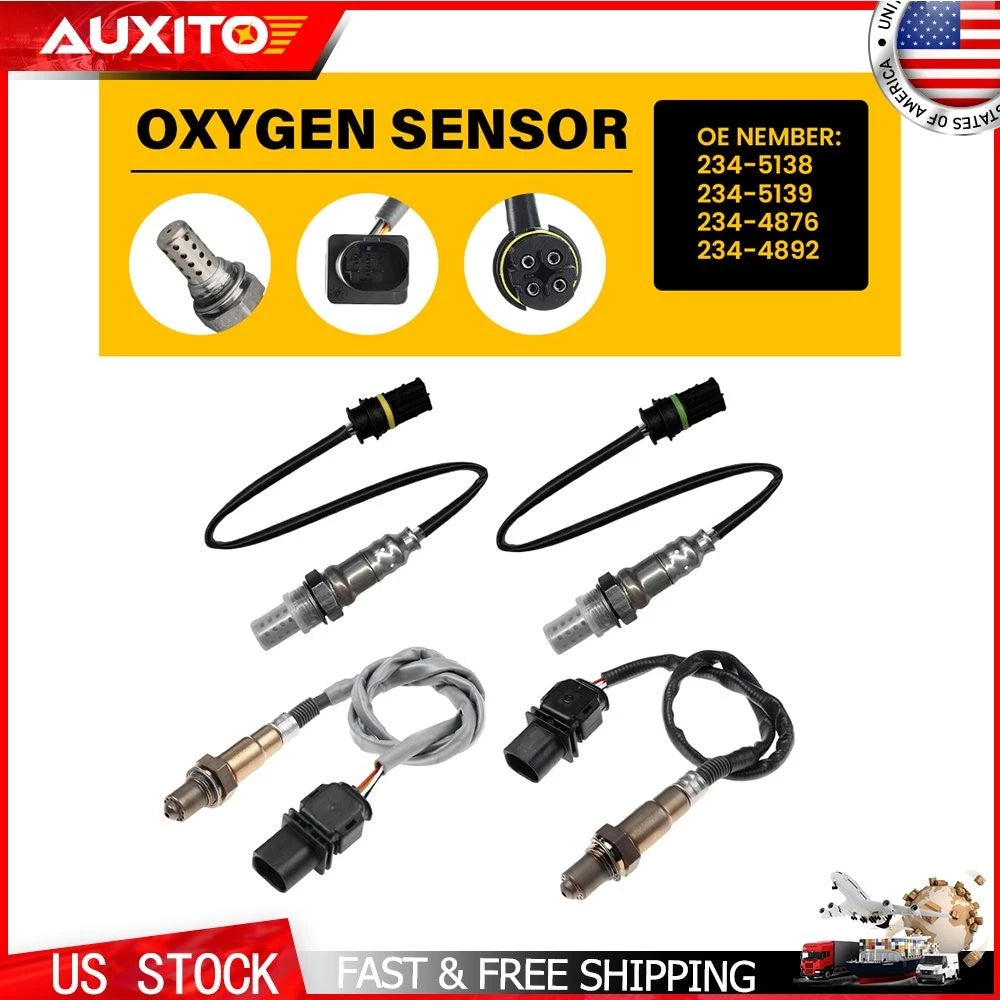 Set of 4 Oxygen O2 Sensors for BMW 135i 335i (2008–2010) L6 Turbo