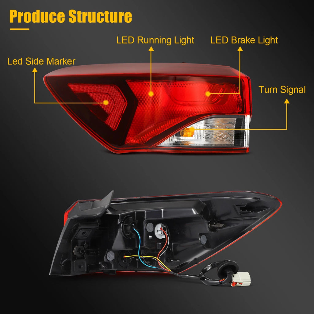 Pair Outer Red Tail Lights for Chevrolet Trailblazer (2021–2025)