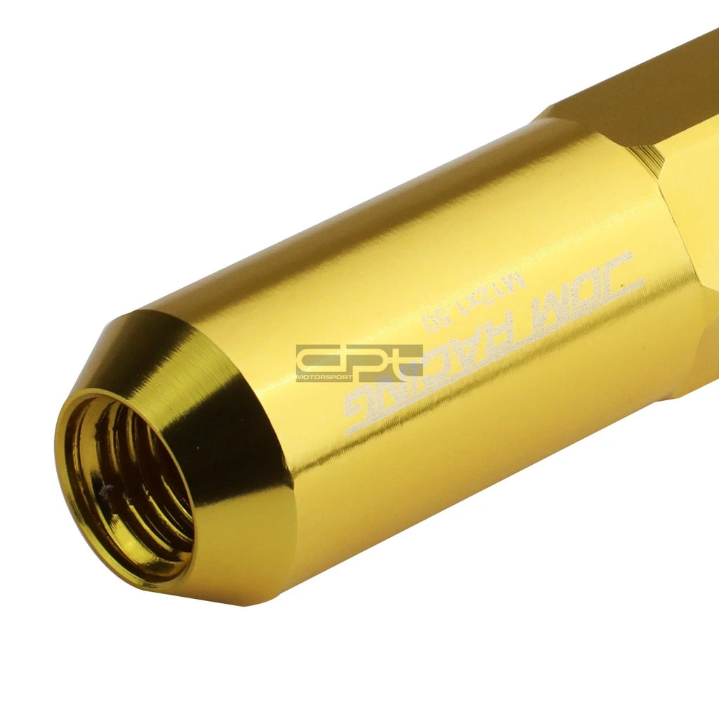 20 PCS M12X1.5 107MM Tall Gold Aluminum Spiked Cap Lug Nuts + Adapter