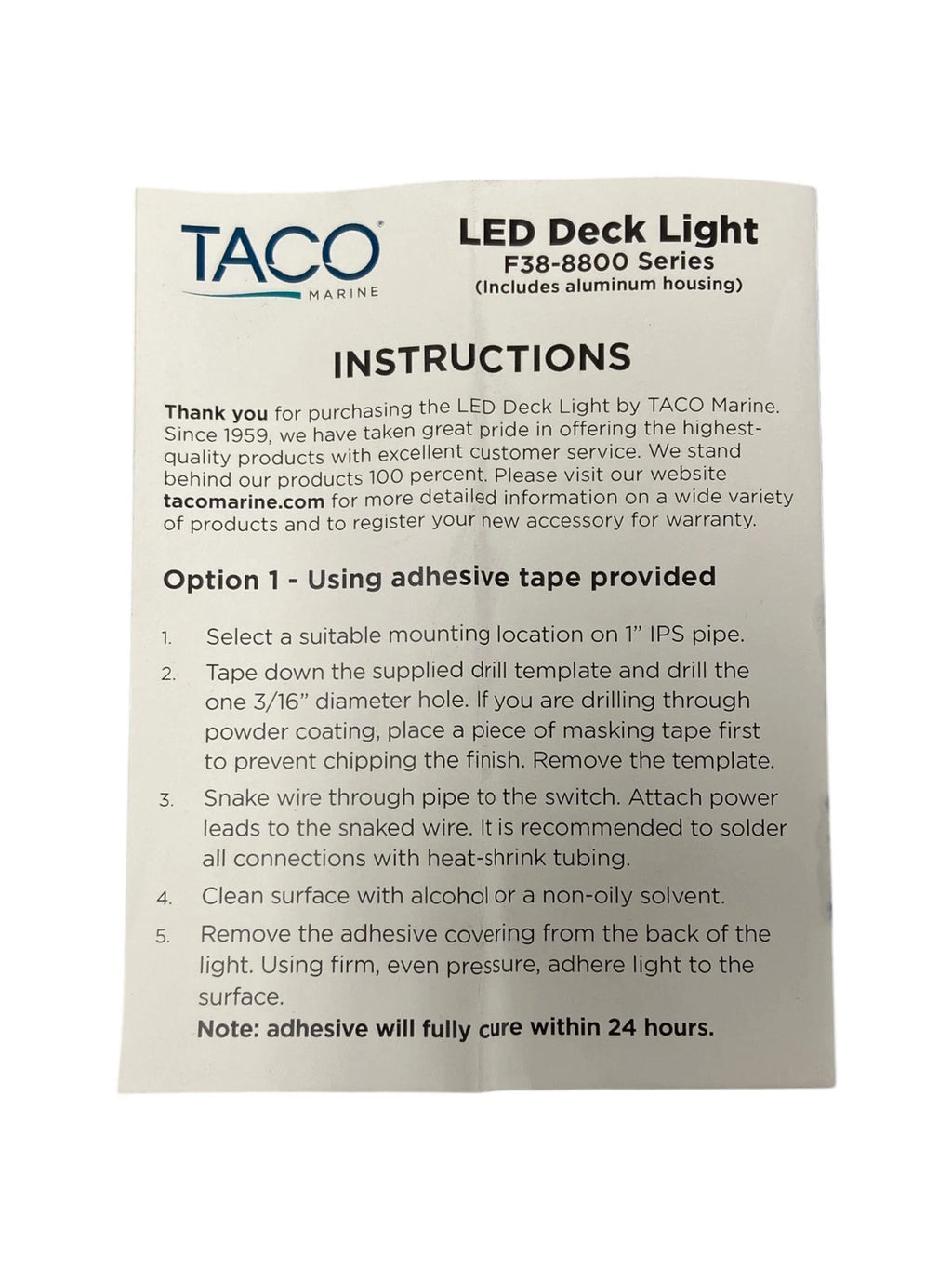 4" LED Deck Light for Taco Marine F38-8800 Series (Missing Cover)
