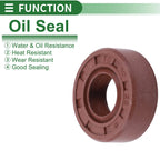Set of 5 Oil Seal 10x22x8mm for Rotary Shaft (Fluorine Rubber)