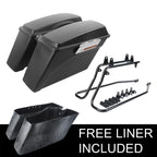 Matte Black Hard Saddlebags & Conversion Brackets for Harley Softail (1986–2017)