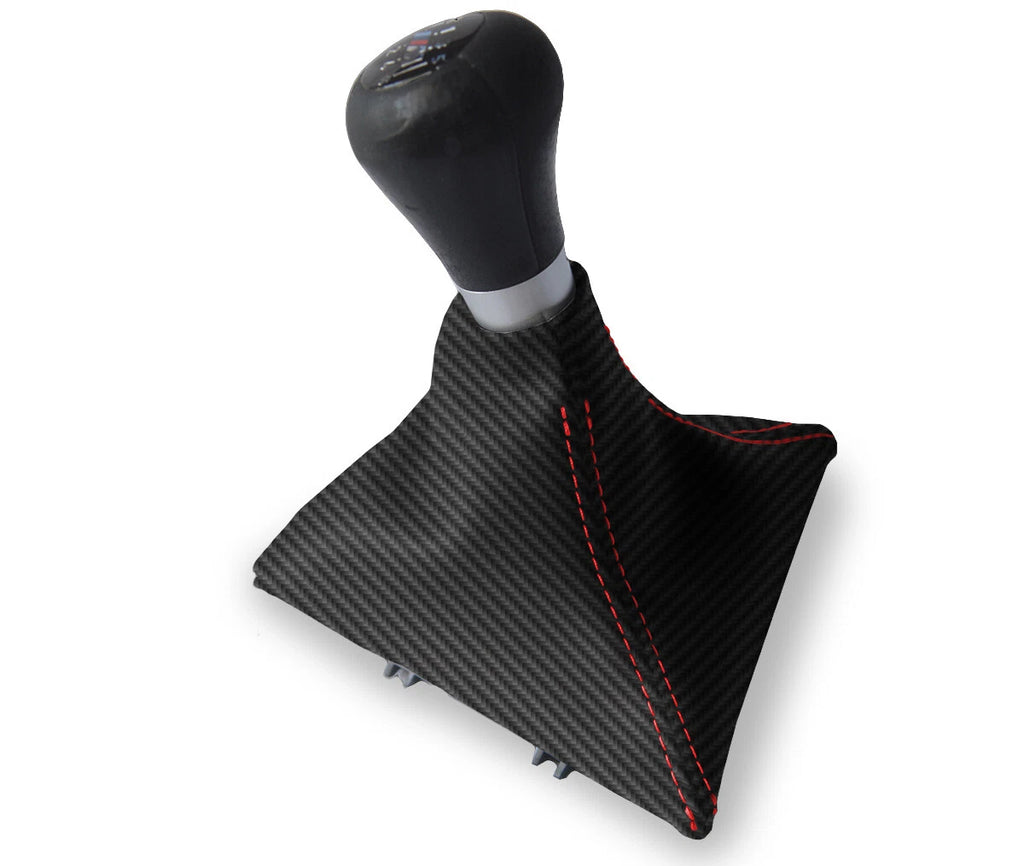 Manual Shift Boot Cover for Toyota Celica (2000–2005) Carbon Fiber Red Stitch