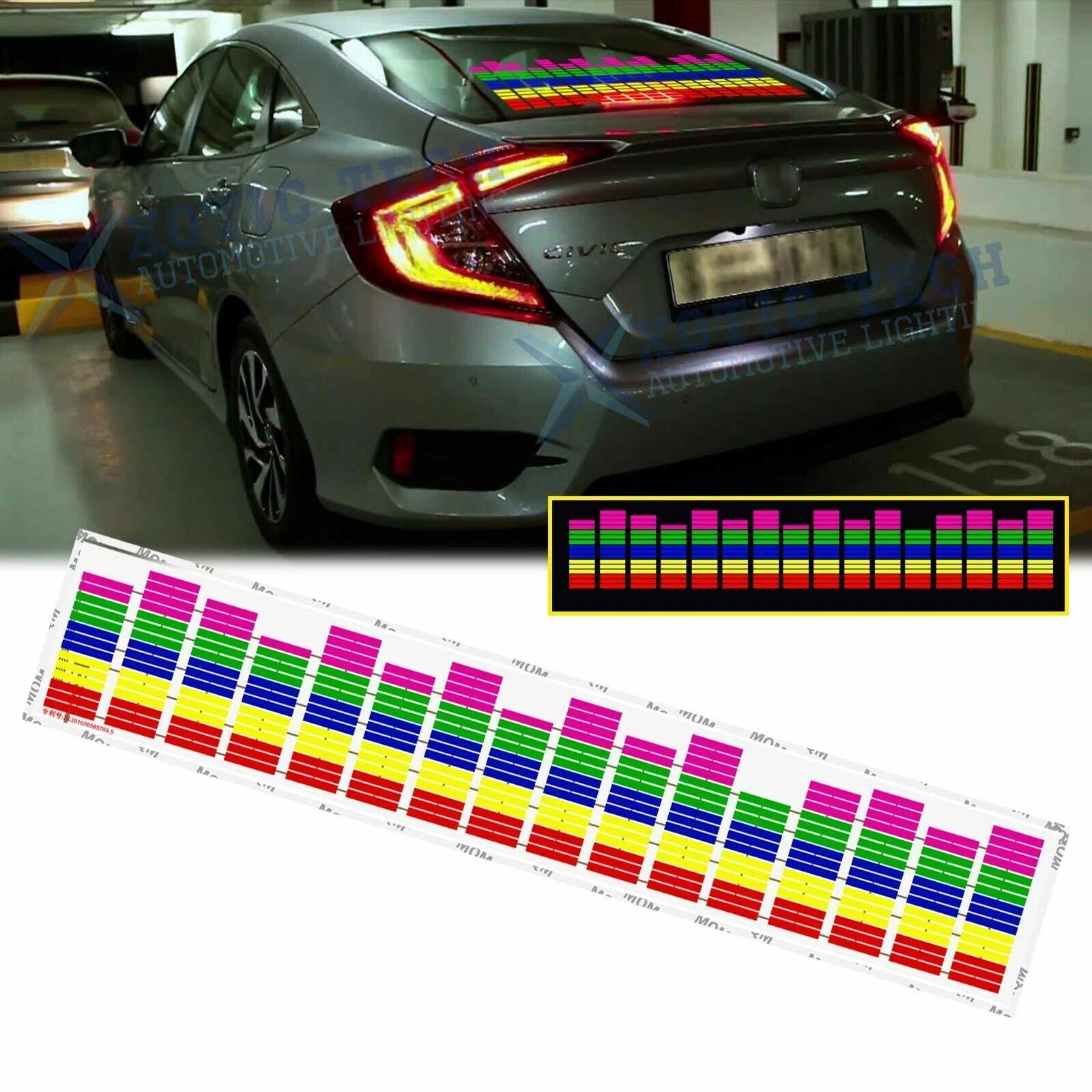 Rhythm Color LED Flash Light Sound Activated Car Sticker for Honda (2016–2024)