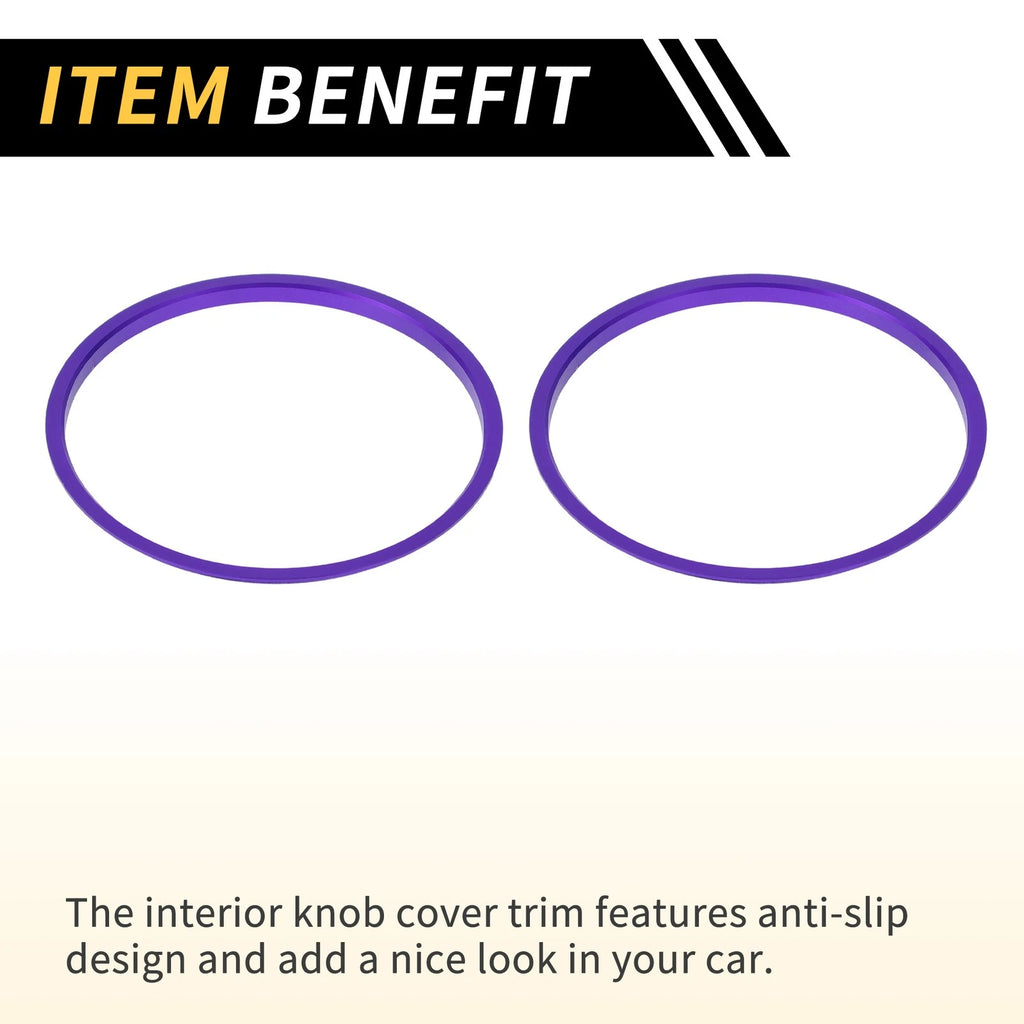 Set of 4 AC Vent Dashboard Decoration Rings for Toyota Tacoma (2016–2021) Purple