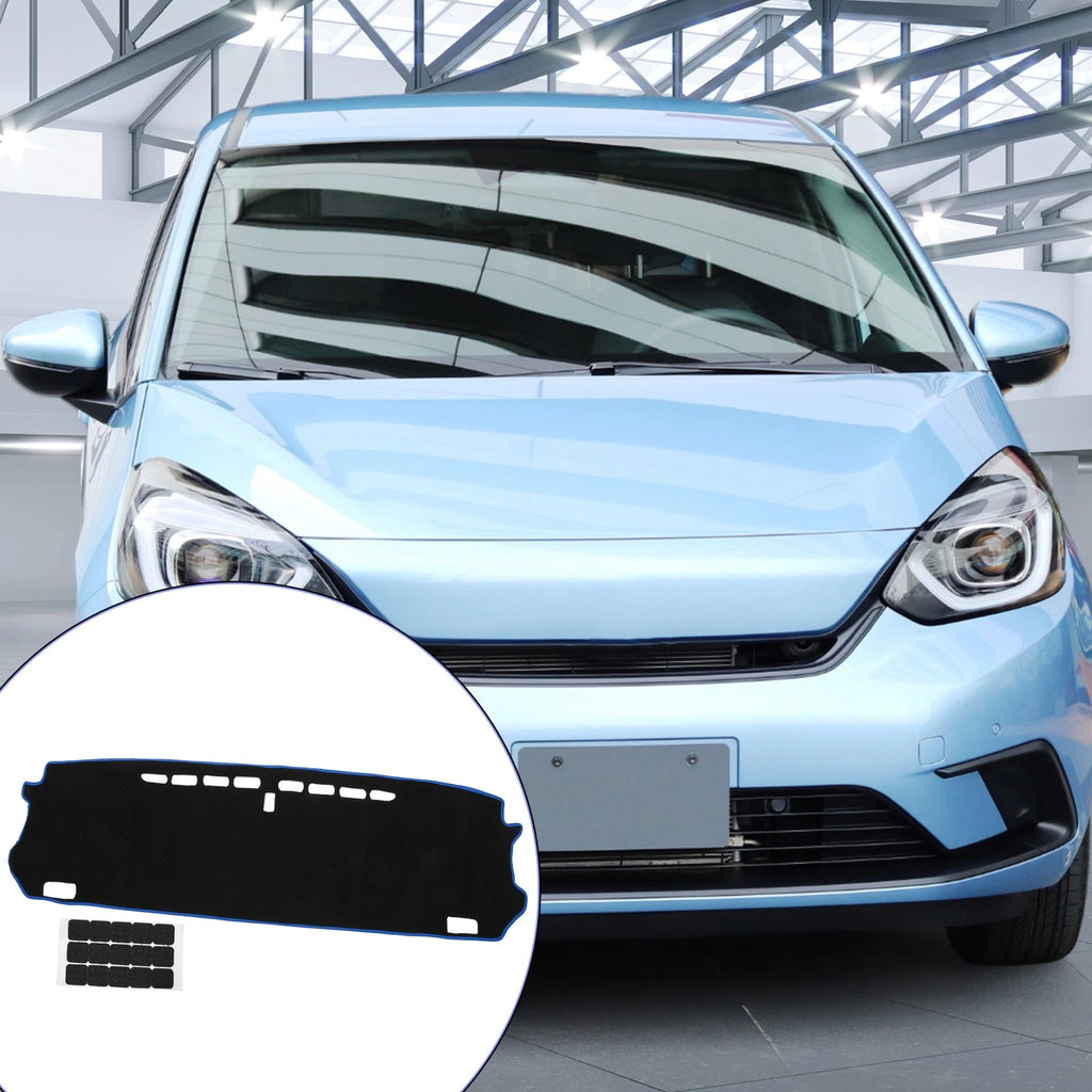 Dashboard Cover Mat for Honda Fit (2020–2024) Black Blue 1 Set