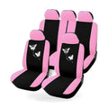Set of 2 Deluxe Butterfly Pink Seat Covers for Universal Front Rear Car