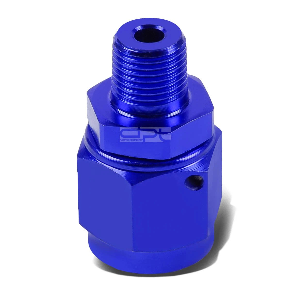 6-AN Female Flare to 1/8" NPT Male Blue Aluminum B-Nut Swivel Coupler Fitting