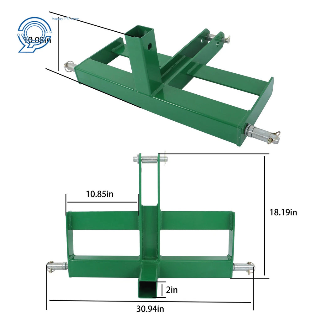 3 Point Receiver Hitch Drawbar with Weight Brackets for CAT 1 Tractor