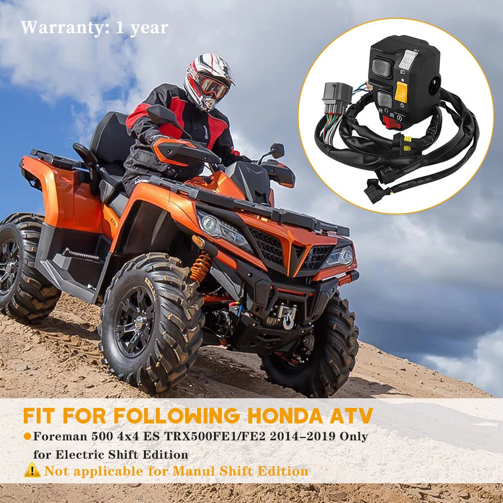 Handlebar Switch Electric Shift Start Stop Headlight for Honda Foreman 500 (2014–2019)