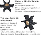 Water Pump Impeller Kit for Johnson Evinrude OMC Outboard (Repl 5001595, 0777802)