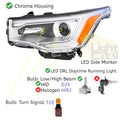 HID Xenon Headlight Left Driver Side for GMC Acadia (2017–2019) w/ LED DRL