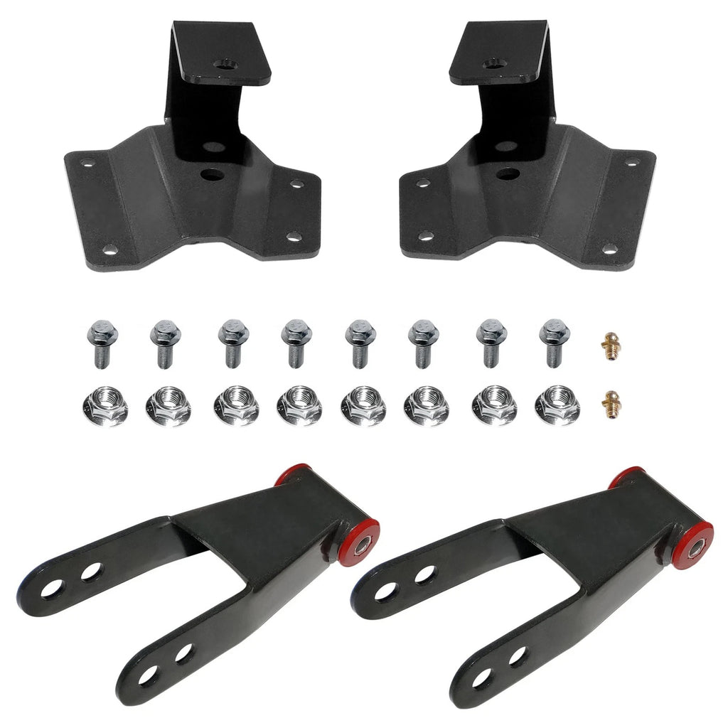 Set of 4" Drop Rear Shackles for Chevy Silverado 1500 GMC Sierra 1500 (1999–2006)