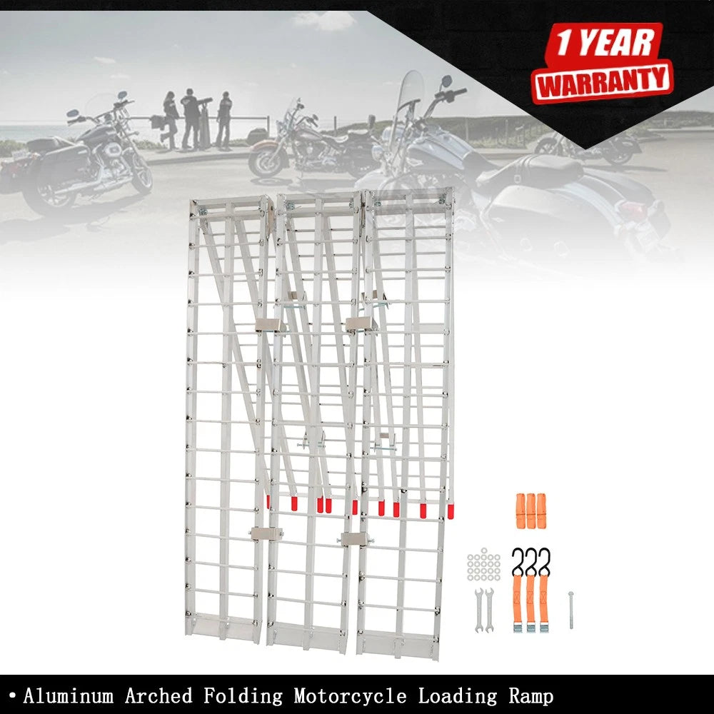 Aluminum Arched Motorcycle Loading Ramp 120" x 38" (1500 lbs Capacity)
