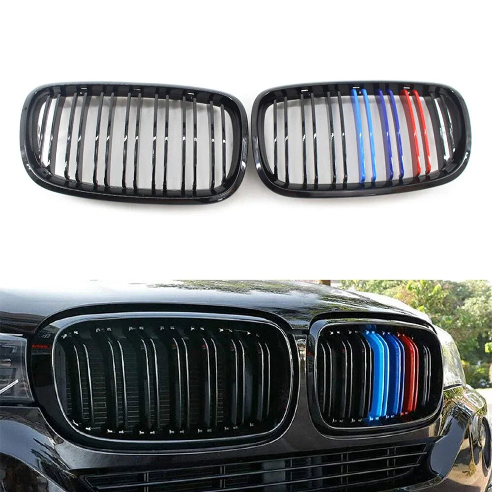 Front Bumper Upper Mesh Grille for BMW X5 X6 E70 E71 (2007-2013) Black M-Color