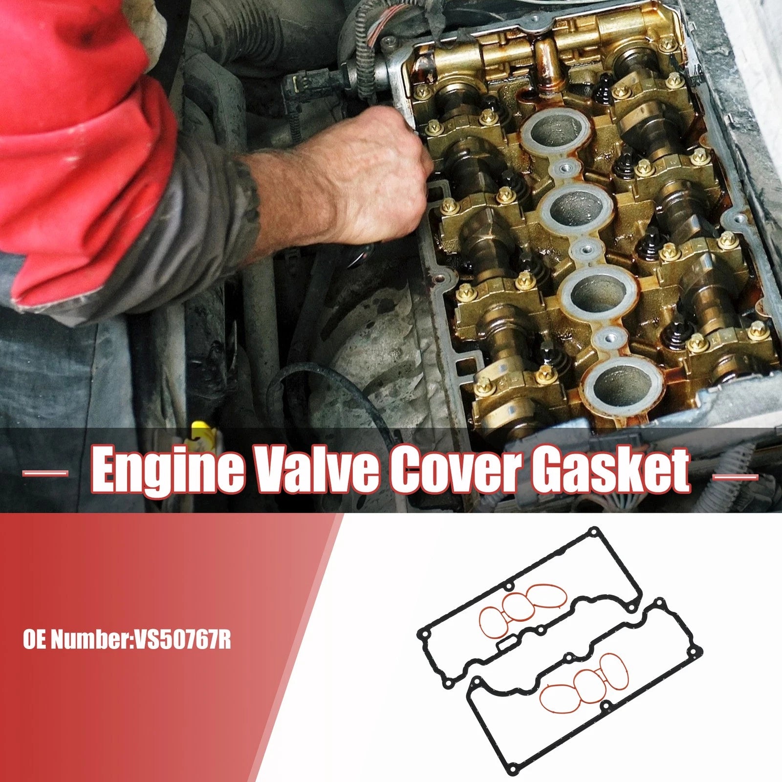 Set of 2 Engine Valve Cover Gaskets VS50491R for Ford Explorer 4.0L (1997–2001)