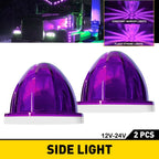 2X Purple Flash LED Side Marker Lights for Universal Truck Trailer