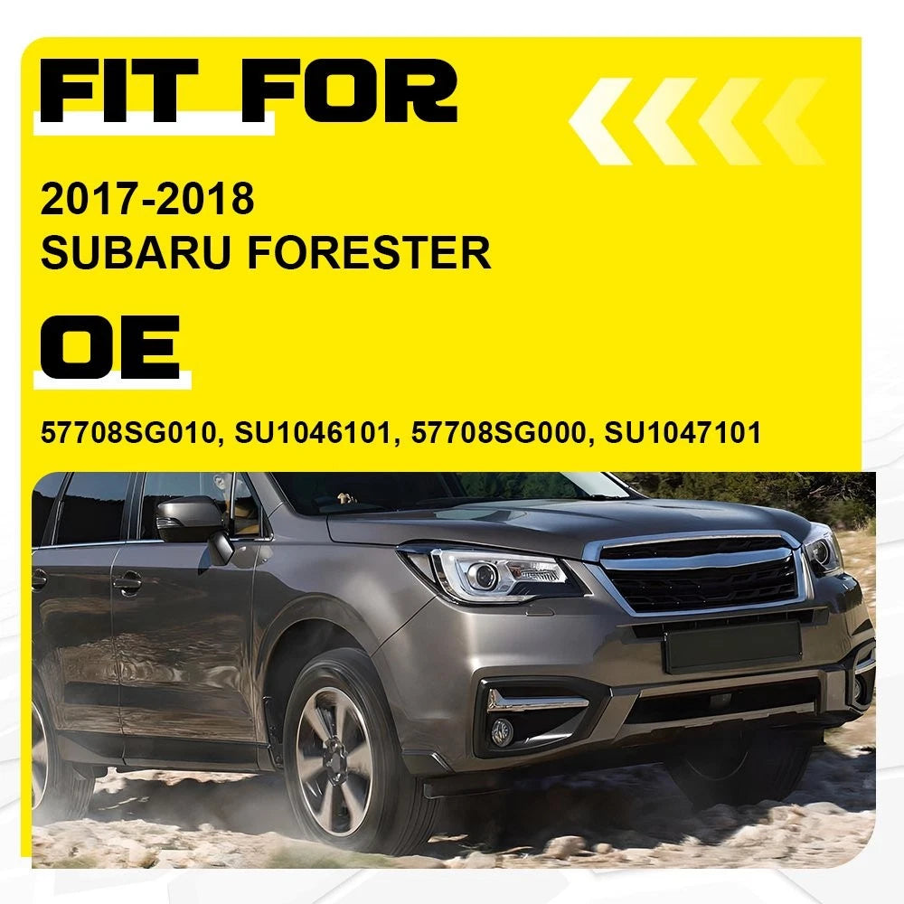 Set of 2 Chrome Fog Light Bumper Trim for Subaru Forester (2017–2018)