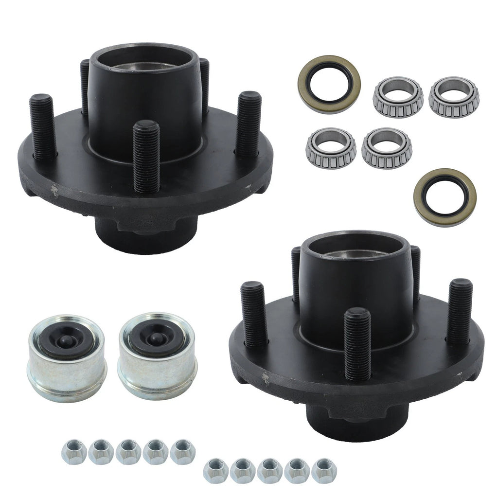 Set of 2 Trailer Idler Hub Kits 5 on 4.5" for 2000 lbs Axle