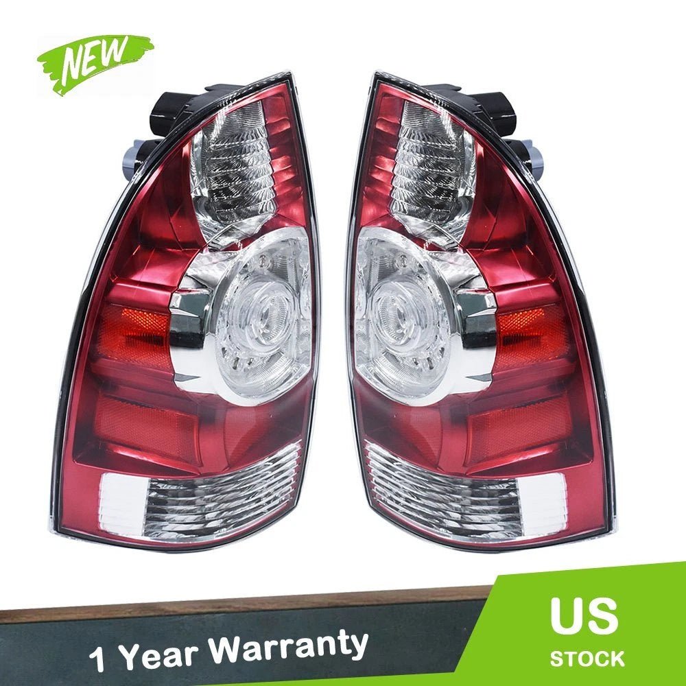 Set of 2 Clear LED Tail Lights Assembly for Toyota Tacoma (2005–2015)