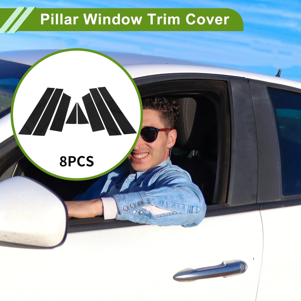 8 Pcs Pillar Window Trim for Nissan Murano (2015–2023) Black