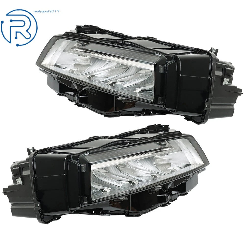 Set of 2 LED Headlights for Nissan Rogue (2021–2023) Clear Chrome