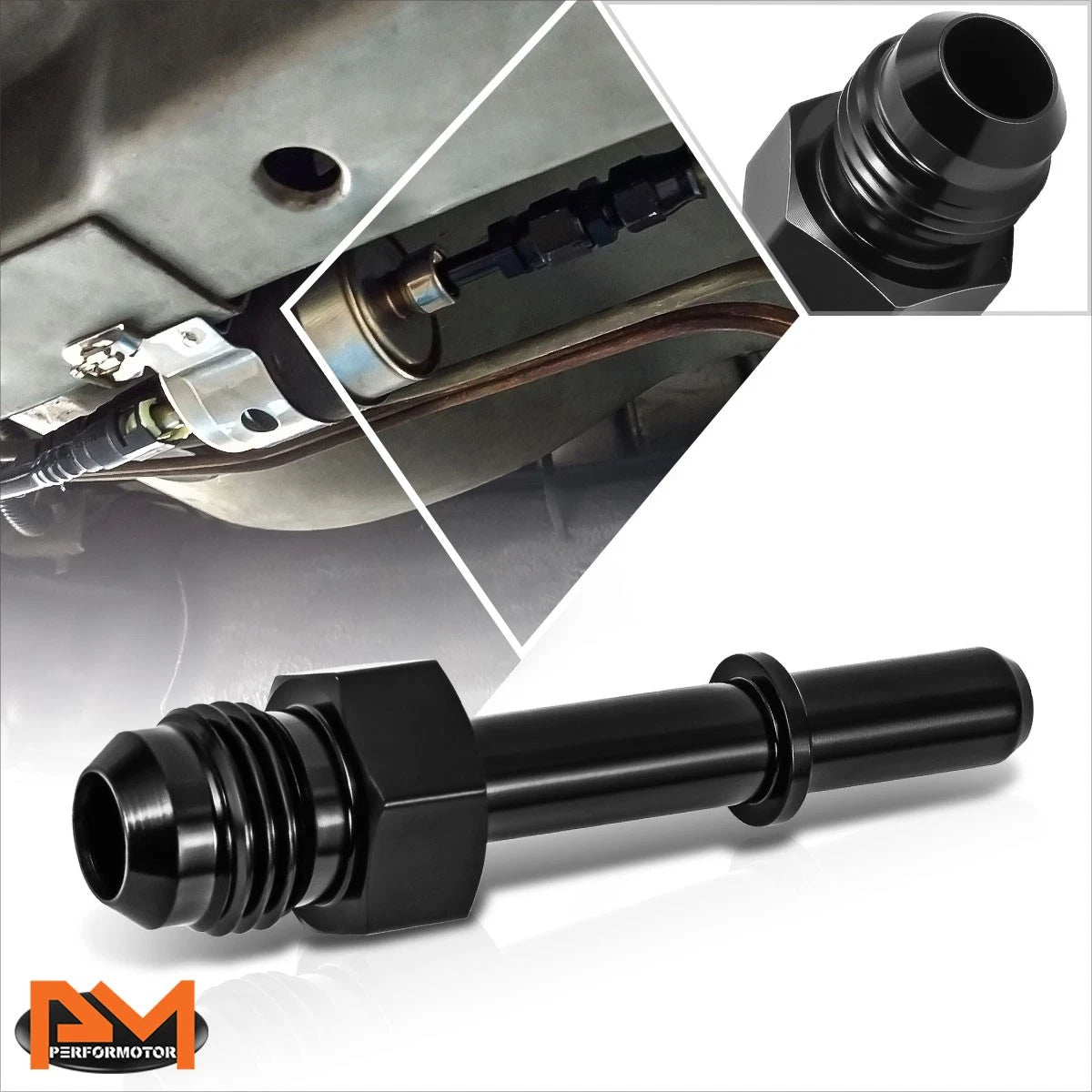 6AN Male to 3/8" Quick Disconnect EFI Fuel Line Adapter Fitting 1500PSI