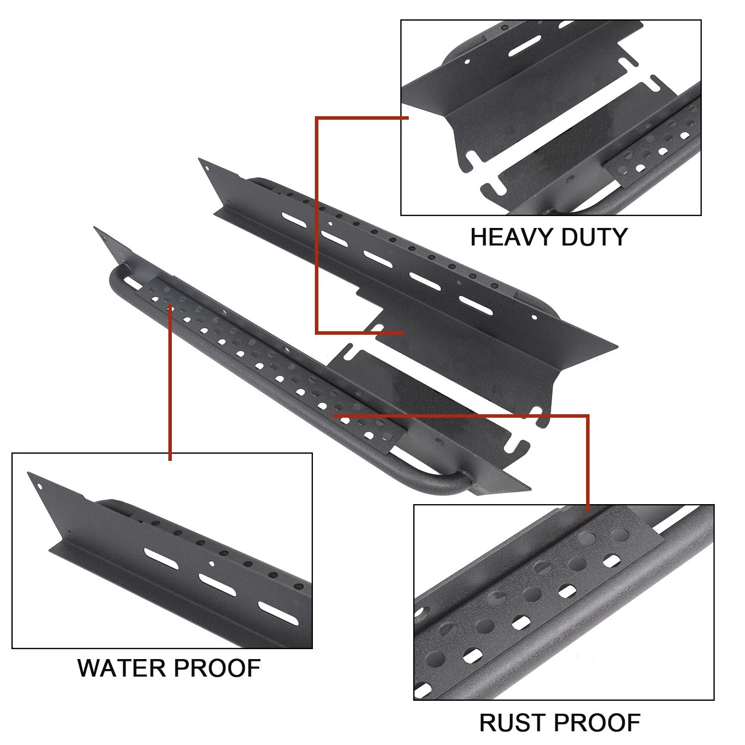 Side Step Armor Rock Slider Running Board for Jeep Wrangler TJ (1997–2006)