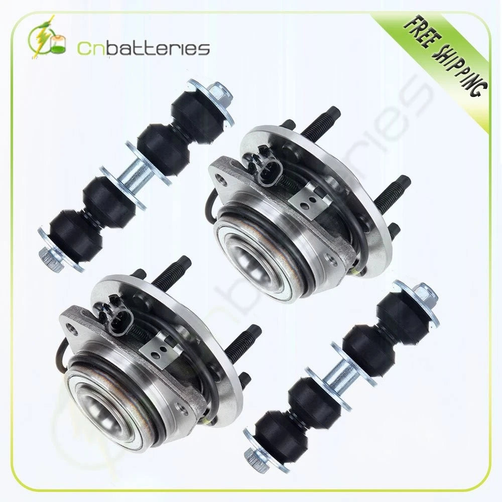 Set of 4 Front Wheel Hub Bearing Assembly Sway Bar Links for Chevy Blazer S10 (1995–2005)