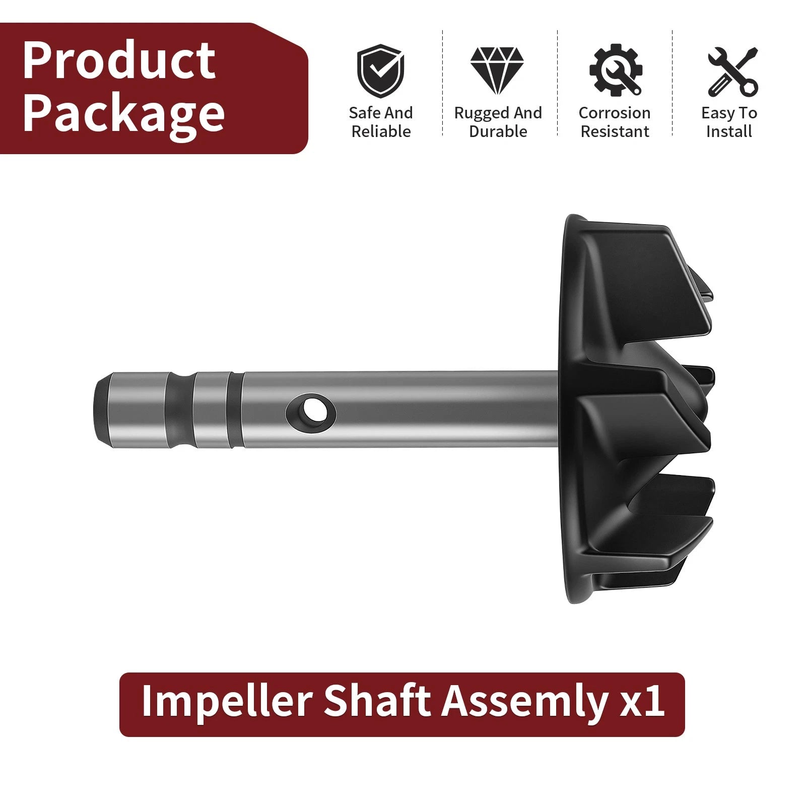 Water Pump Shaft w/ Impeller for Yamaha YZ125 (2005–2024) / YZ125X (2020–2024)
