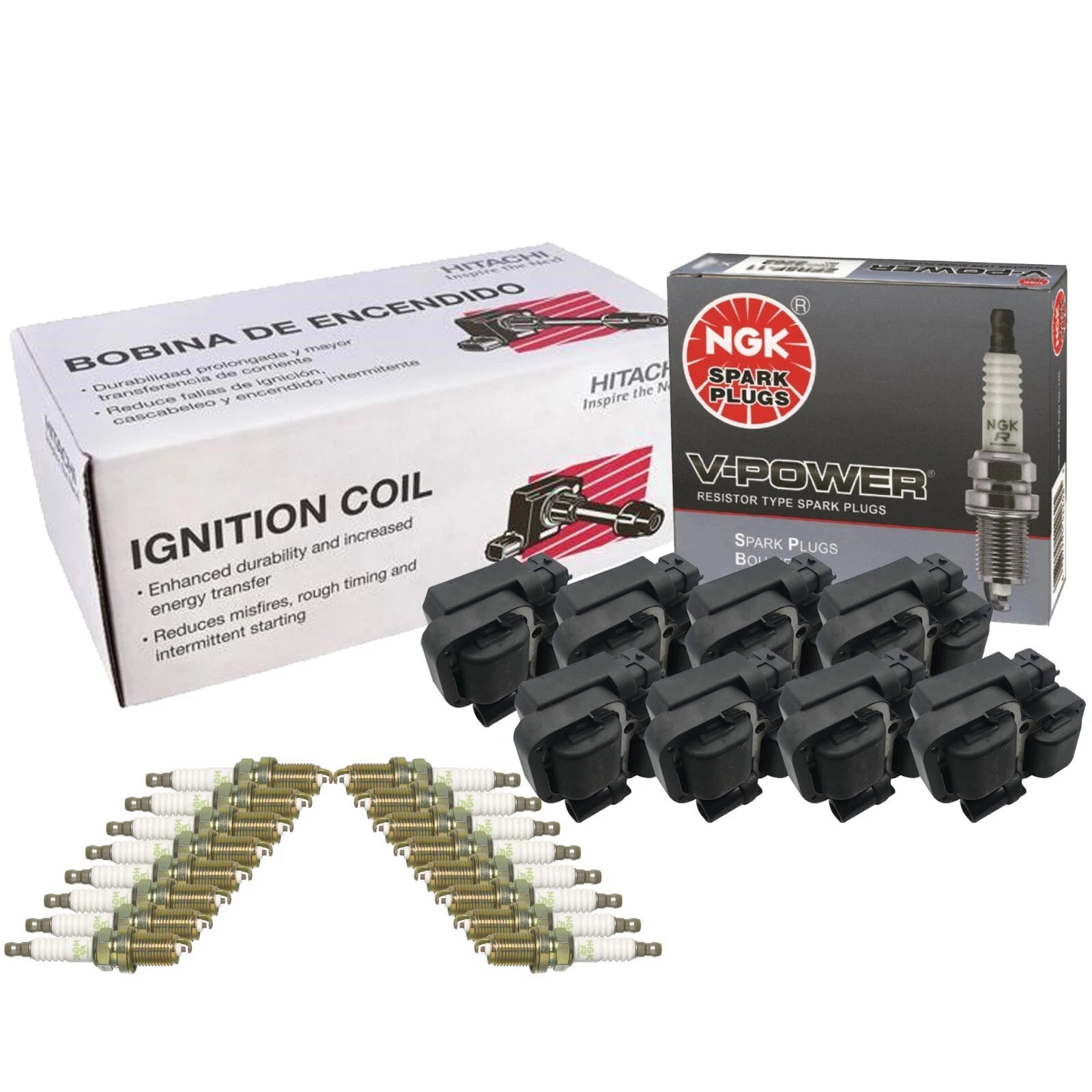 Set of 8 Ignition Coils & 16 Spark Plugs for Mercedes W163 W220 C209 C215