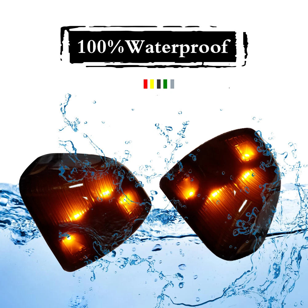 2X Smoked LED Amber Side Mirror Indicator Lights for Ram 1500 2500 3500