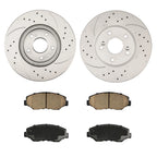 Front Drilled & Slotted Brake Rotors & Ceramic Pads for Honda Pilot (2003–2008)