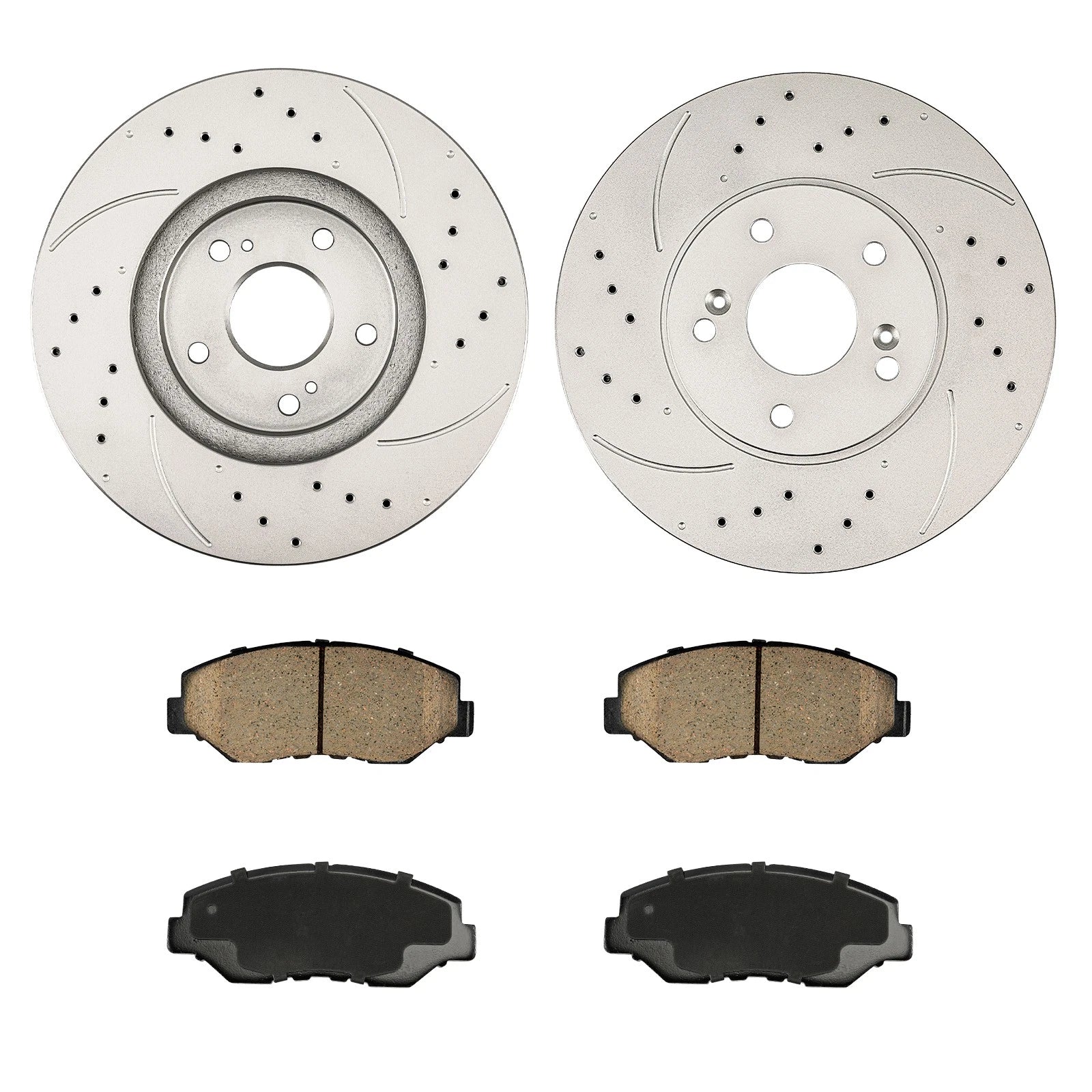 Front Drilled & Slotted Brake Rotors & Ceramic Pads for Honda Pilot (2003–2008)