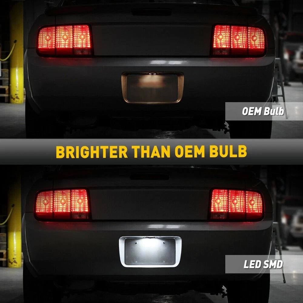 2X Full White LED License Plate Light Tag Kit for Ford Mustang (2005–2009)