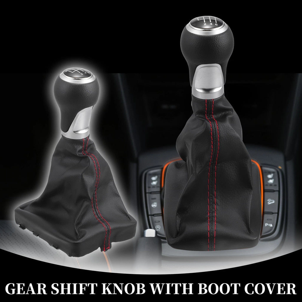 6 Speed Manual Gear Shift Knob with Dust Cover for Audi A6 (2004–2008)