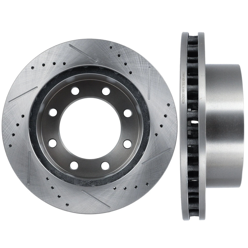 Front Drilled & Slotted Brake Rotors for Ford F-250 Super Duty (2000–2004)