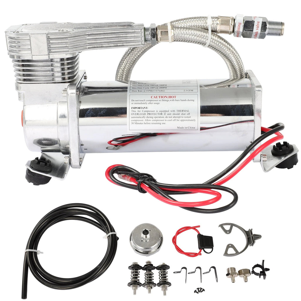 Stealth White Air Compressor for Air Suspension (12V 200 PSI)