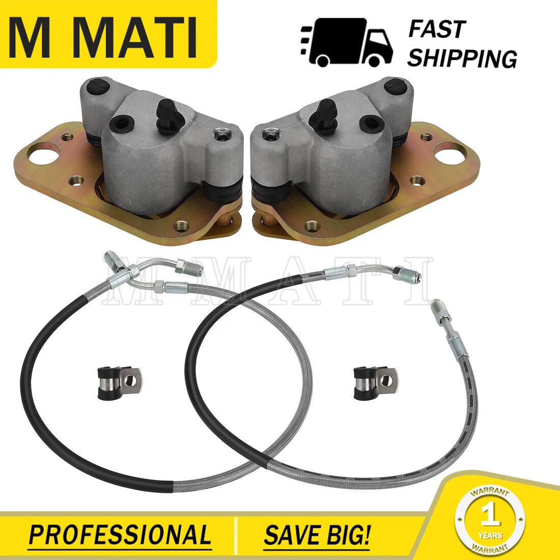 Front Brake Calipers with Hose Lines for Polaris Scrambler 500 (1998–2001)