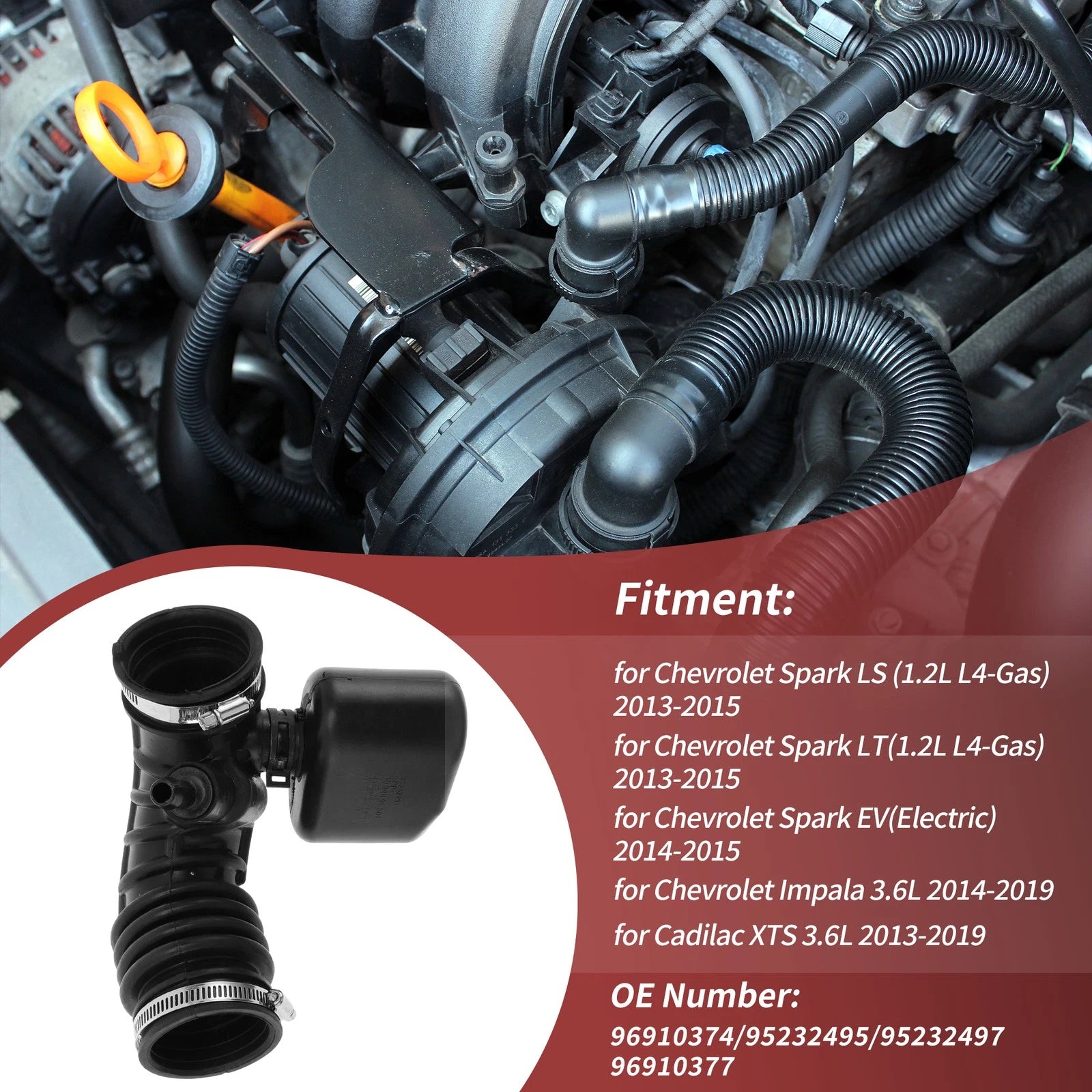 Air Cleaner Outlet Duct Hose for Chevrolet Spark (2013–2015) No. 96910374/95232495