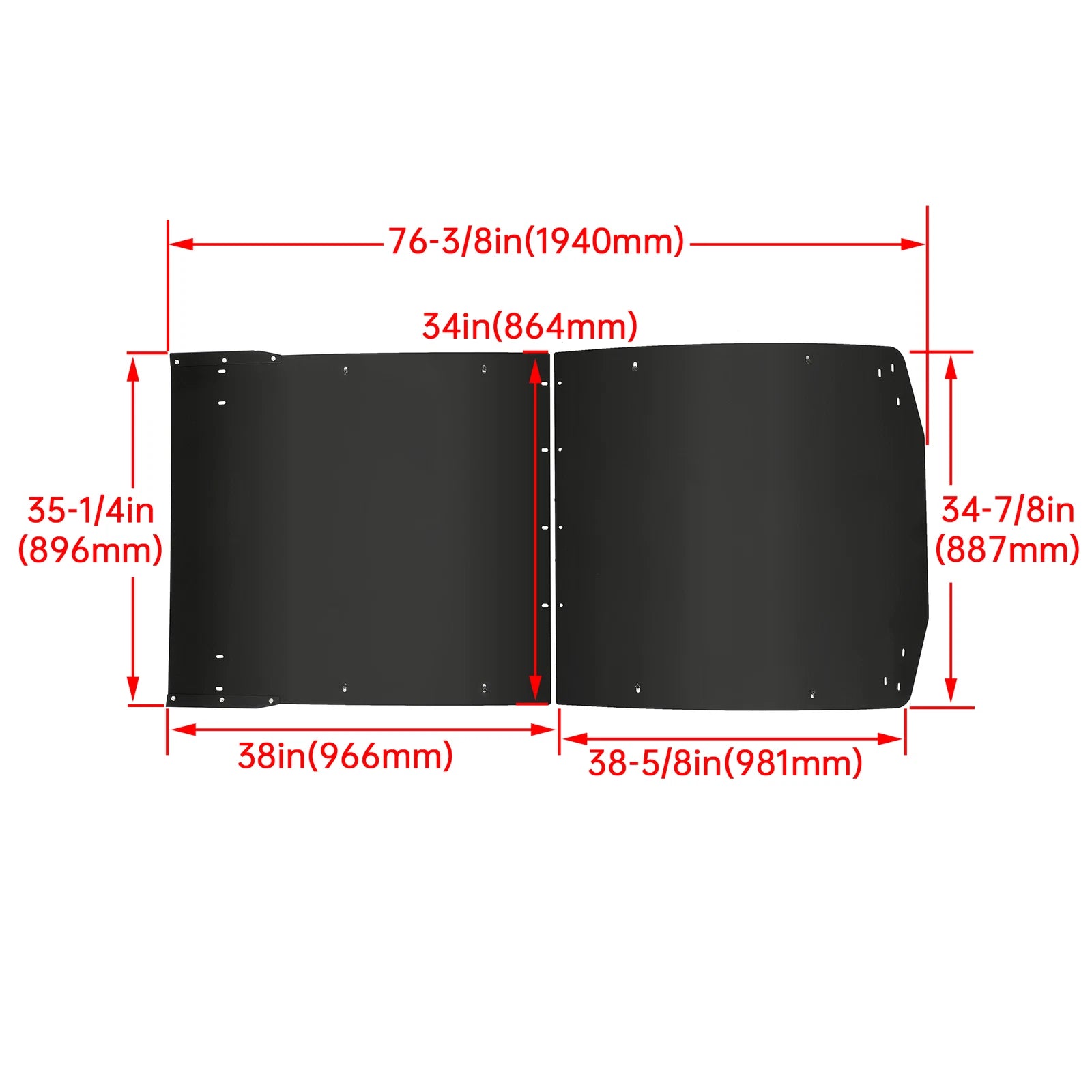 Aluminum Roof for Polaris RZR Turbo S 4 (2022) - Powder Coated Black